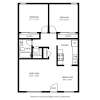 Floor plan: 2 Bedroom / 1 Bath
