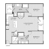 Floor plan: 2BR 2BA (1111 SF)