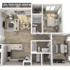 Floor plan: 2X2-1041-Renovated
