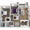 Floor plan: 2 Bed 2 Bath 1121