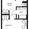 Floor plan: 1 Bedroom (A)
