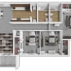Floor plan: 3 Bedroom 2 Bath