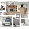 Floor plan: The Whittier (1 Bedroom)