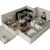 Floor plan: 1 BR Haven Courtyard