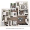 Floor plan: 2BD/2BTH