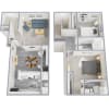 Floor plan: 2 Bedroom 2 Bath Townhome