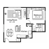 Floor plan: 1 Bedroom 1 Bathroom