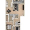Floor plan: 2 BEDROOM (2C)