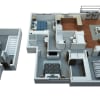 Floor plan: 3 Bedrooms / 2 1/2 Bathrooms Townhome