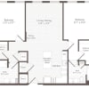 Floor plan: 2 Bed 2 Bath