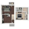Floor plan: 1BD/1BA