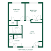 Floor plan: 2 bed 1 bath