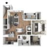Floor plan: 1x1 B