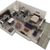 Floor plan: 1 BR Designer Courtyard
