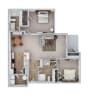Floor plan: Two Bed, Two Bath (A)
