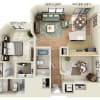 Floor plan: 1 BEDROOM TOWER (A2AD)