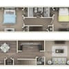 Floor plan: B3-2BD/1.5BA Townhome