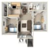 Floor plan: Two Bedroom One Bath