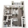 Floor plan: 1BR-A