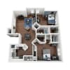Floor plan: 2 Bed, 2 Bath