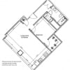 Floor plan: 1BR 1I