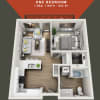 Floor plan: 1.1 622sqft