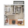 Floor plan: 1 Bed 1 Bath