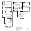 Floor plan: 3 Bedroom, 1 Bath