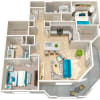 Floor plan: B3 1188sf 2/2