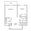 Floor plan: 1 Bedroom 1 Bathroom