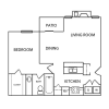 Floor plan: 1 Bedroom / 1 Bath