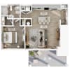 Floor plan: 1 BR - Grand Courtyard