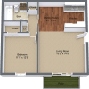 Floor plan: One Bedroom Patio/Balcony