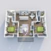 Floor plan: 2 Bedroom 2 Bathroom