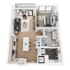 Floor plan: 1BR-1
