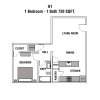 Floor plan: 1 bed 1 bath