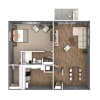 Floor plan: 1 Bedroom 1 Bath