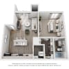 Floor plan: 1 Bed 1 Bath 604 SF