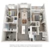 Floor plan: B6 - 2 Bed, 2 Bath