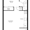 Floor plan: Last Studio Apartment Available! $100 OFF first full month of rent for qualified applicants!