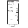 Floor plan: 1x1 F