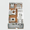 Floor plan: ONE MONTH FREE- move in by 8/31 - Huge 2-bedroom 2-bath features new in-home washers and dryers a...