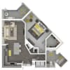 Floor plan: A1-The Exhibit | 784 SF