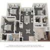 Floor plan: Three Bedroom Two Bath