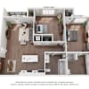 Floor plan: 2 Bedroom, 2 Bathroom