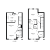 Floor plan: 2BR/2BA Townhouse 1065 SF TB4A