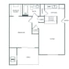 Floor plan: One Bedroom One Bath (680 SF)