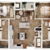 Floor plan: 2BD, 2BTH C