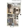 Floor plan: 1x1b -720