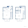 Floor plan: 1x1.5 Townhouse